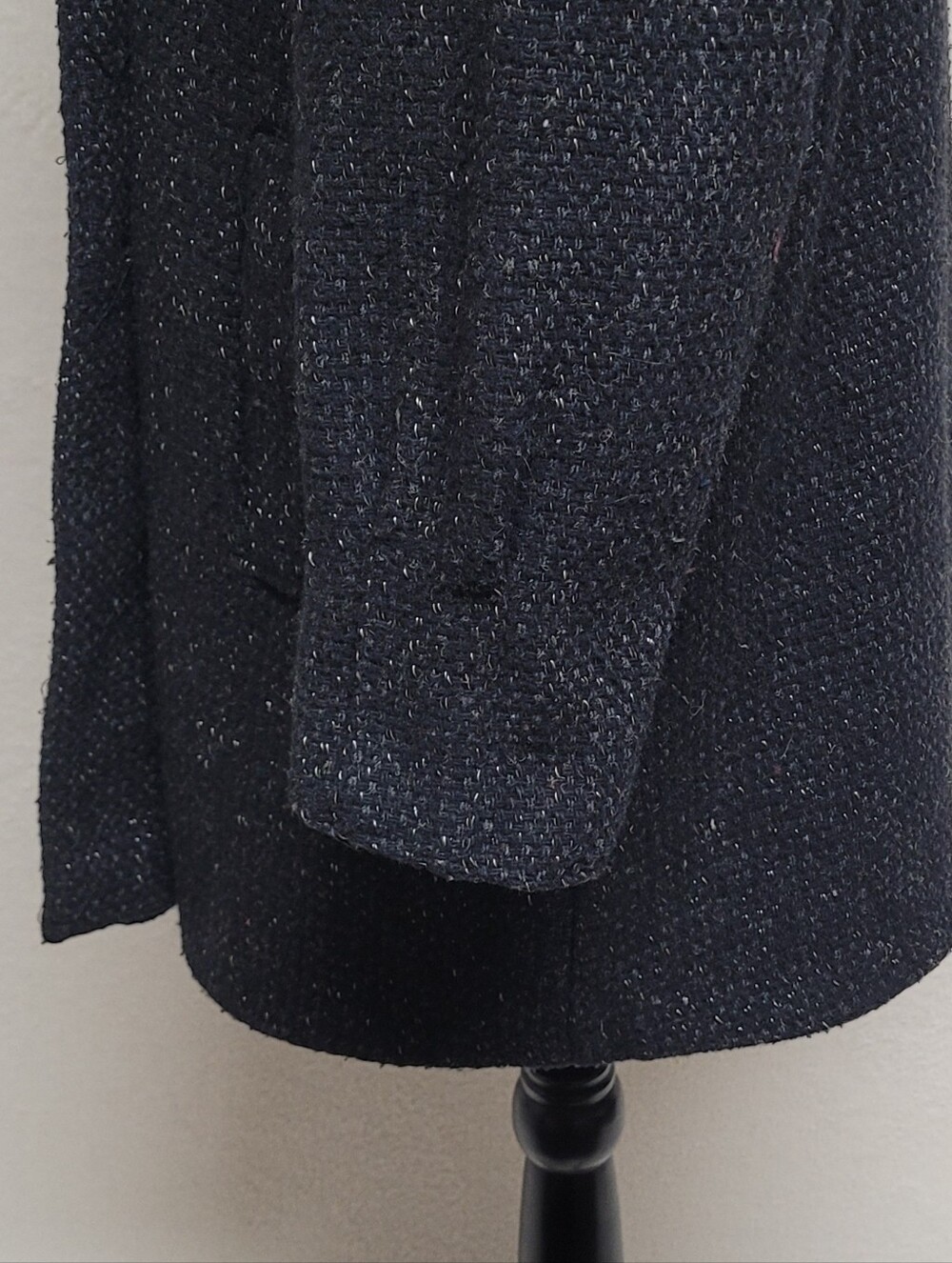 70s Vintage Weatherwise by Micki Black White Speckled Wool Tweed Overcoat 16 - Picture 7 of 14